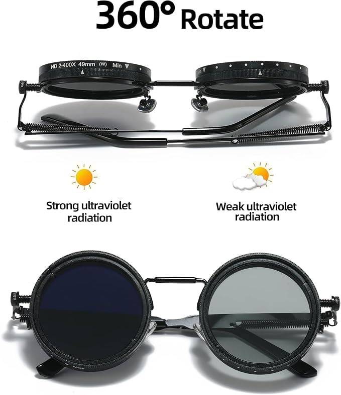 Adjustable Tint Round Polarized Sunglasses