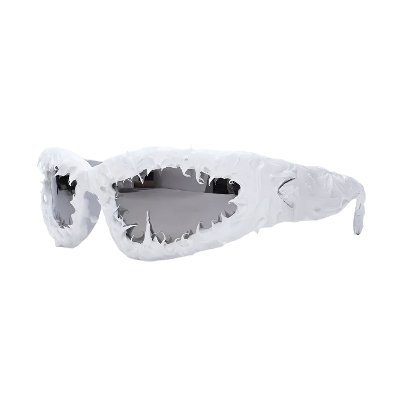 Frozen Wraparound White Sunglasses