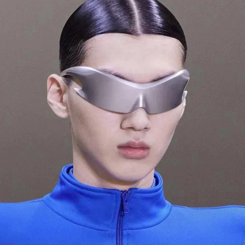 Y2k Alein Futuristic Silver Sunglasses