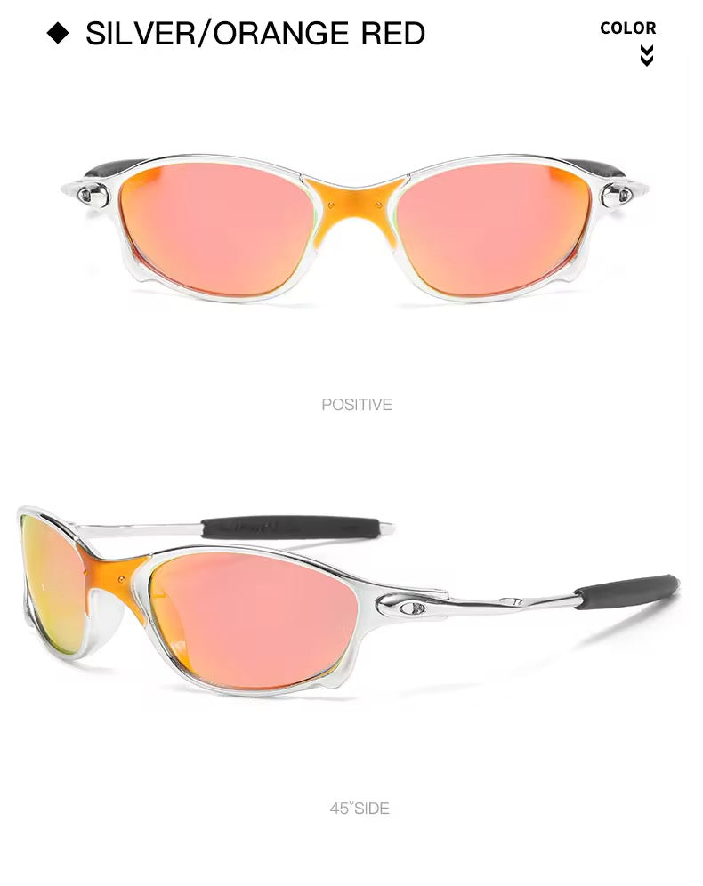 Juliet X Metal Silver / Orange Red Sunglasses