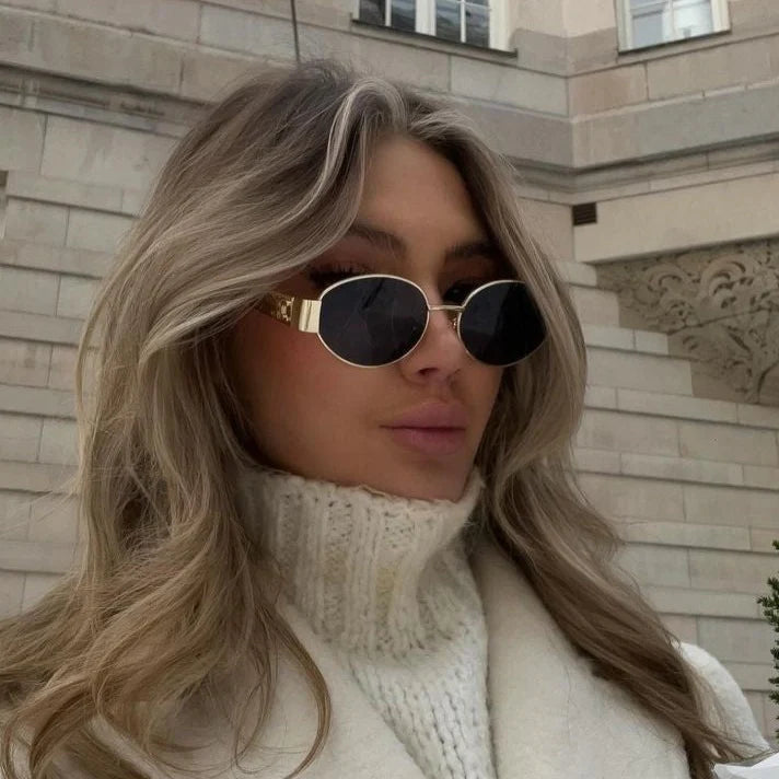 Retro Oval Metal Sunglasses