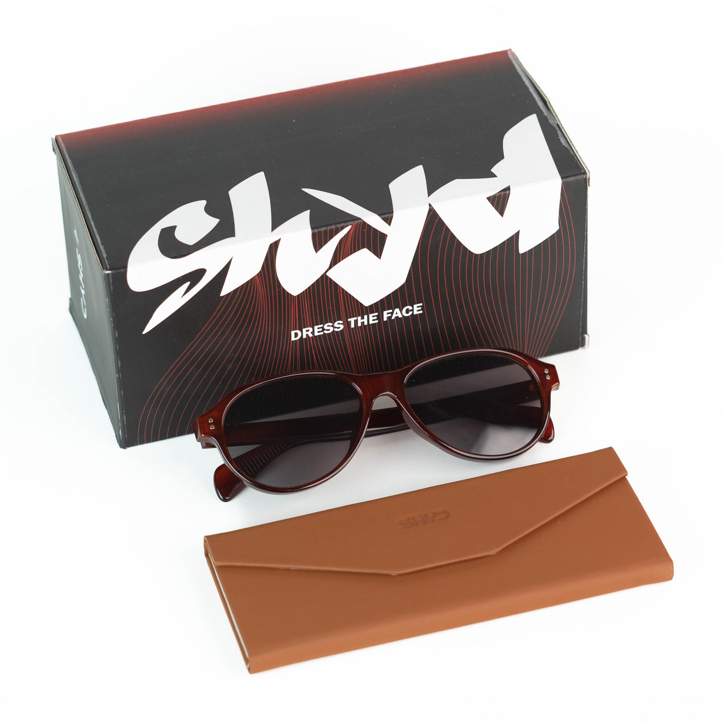 Wine Red Oval Sunglasses