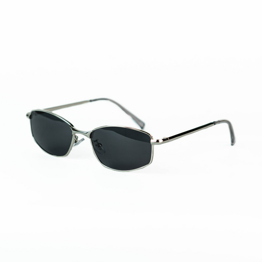 Retro Cyber Oval Sunglasses – Gunmetal Frame Sunnies
