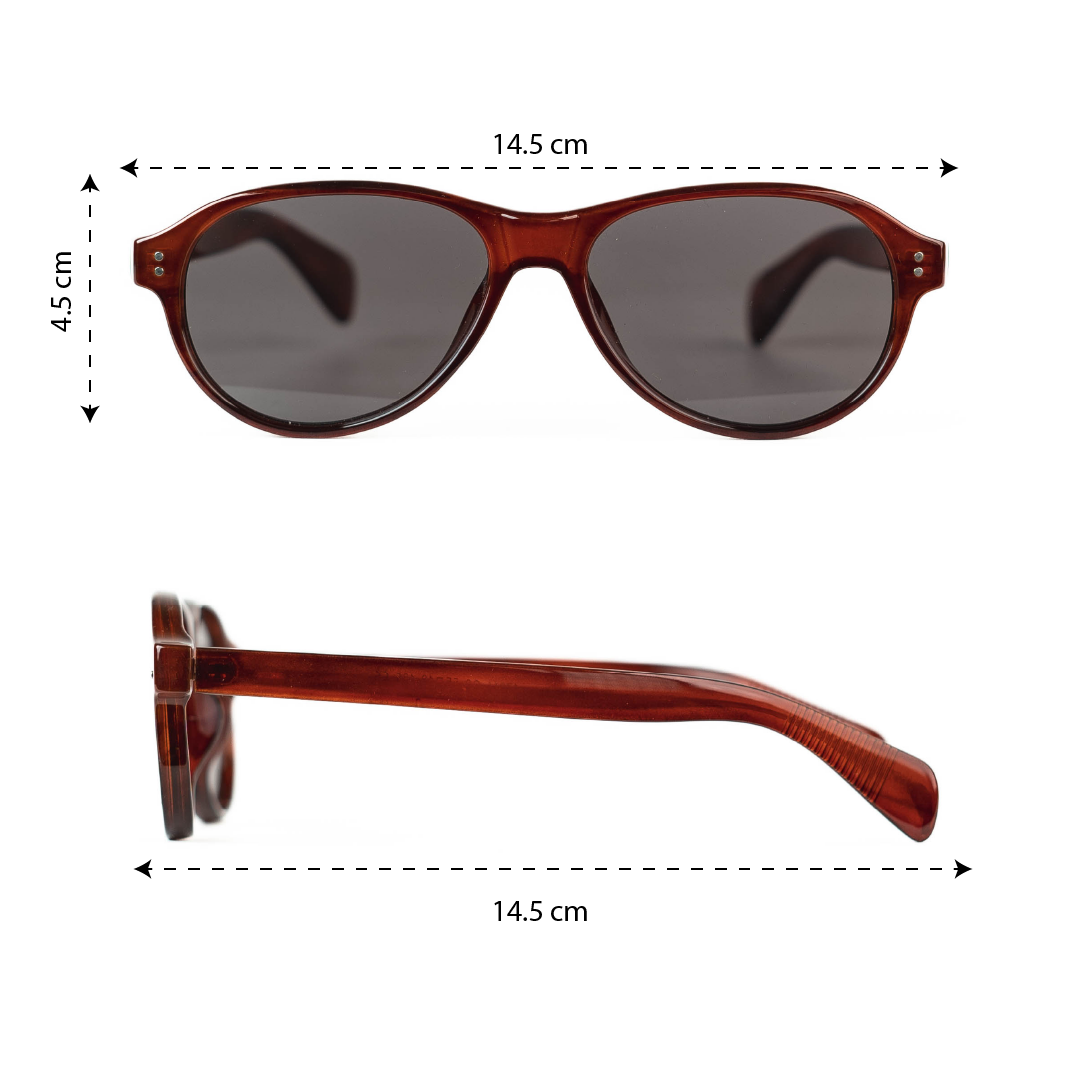 Wine Red Oval Sunglasses