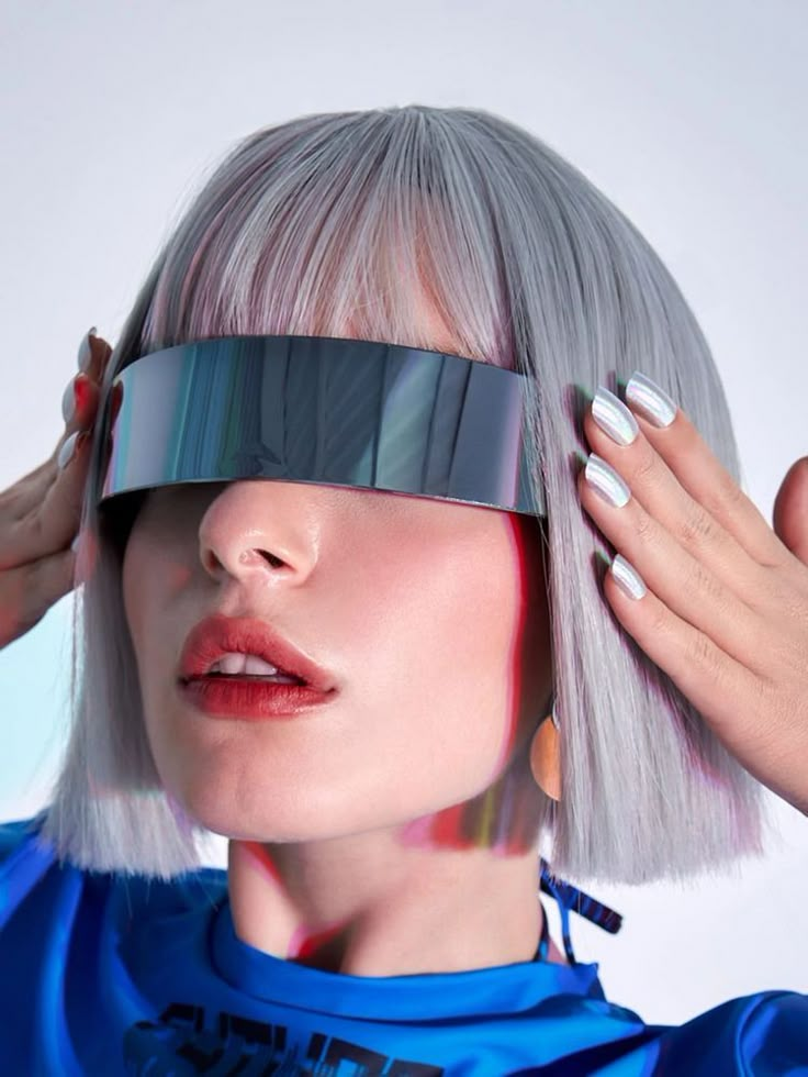 Cyberpunk Wraparound Silver Sunglasses