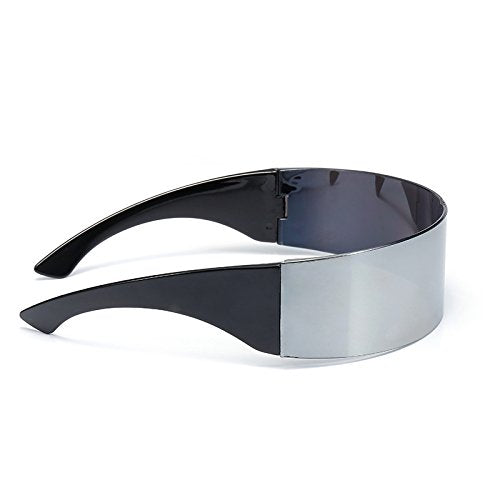 Cyberpunk Wraparound Silver Sunglasses