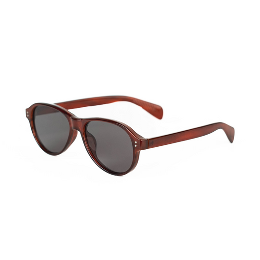 Wine Red Oval Sunglasses