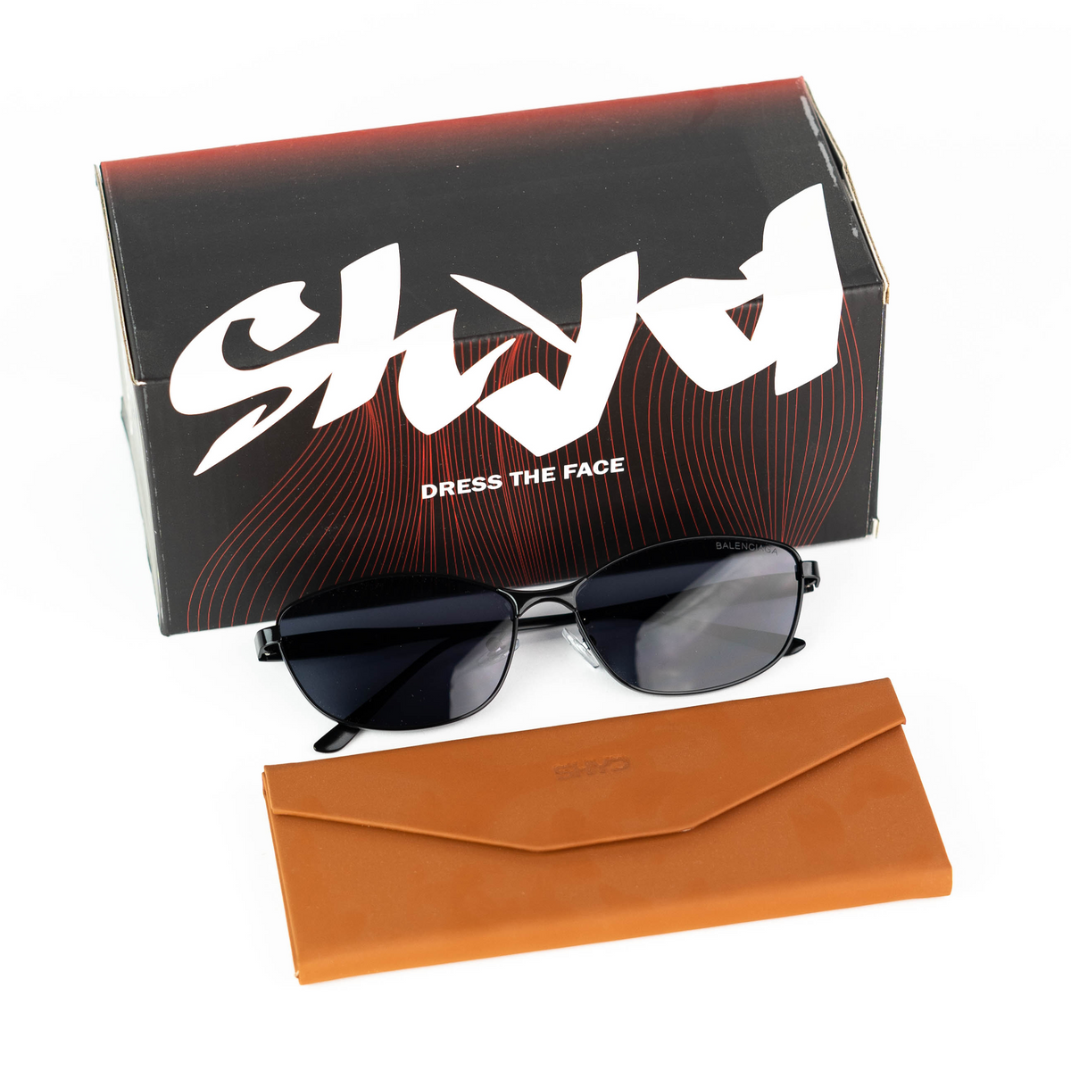 Balenciaga Black Retro Metal Frame Sunglasses