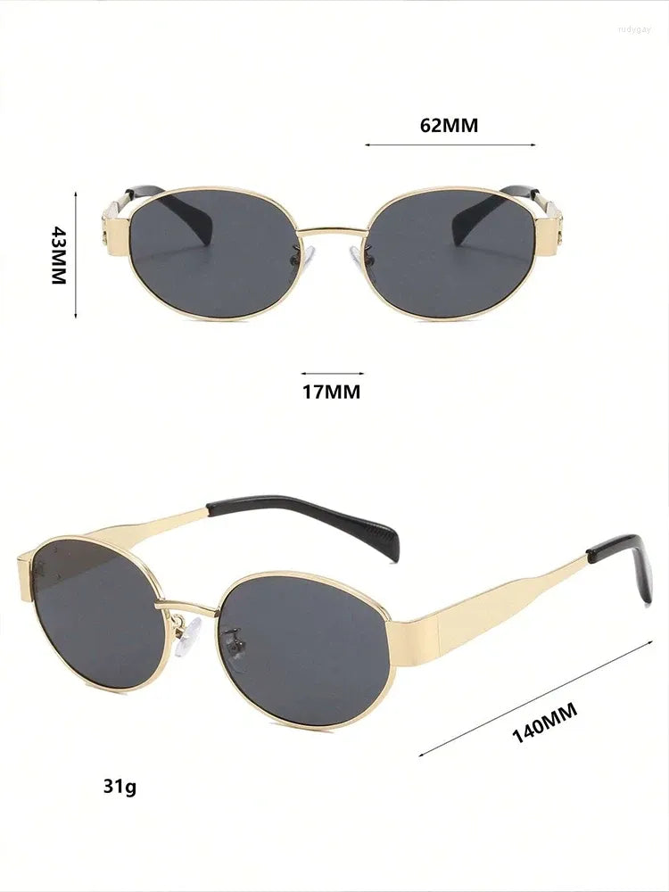 Retro Oval Metal Sunglasses