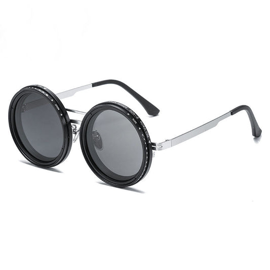Adjustable Tint Round Polarized Sunglasses