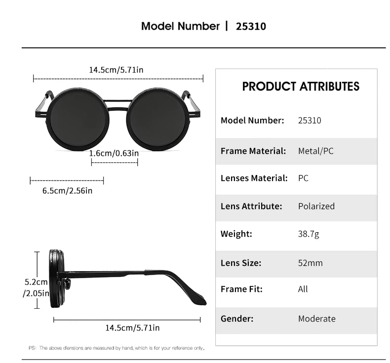 Adjustable Tint Round Polarized Sunglasses