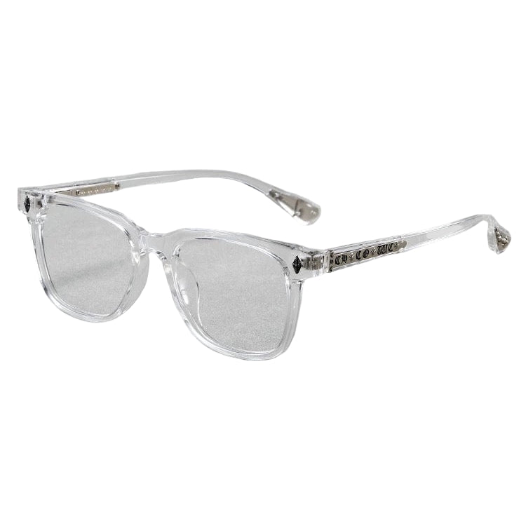 Chrome Frame Transparent Eyeglasses
