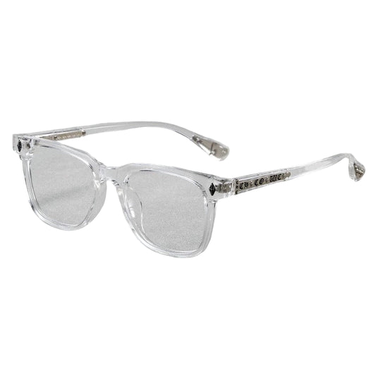 Chrome Frame Transparent Eyeglasses