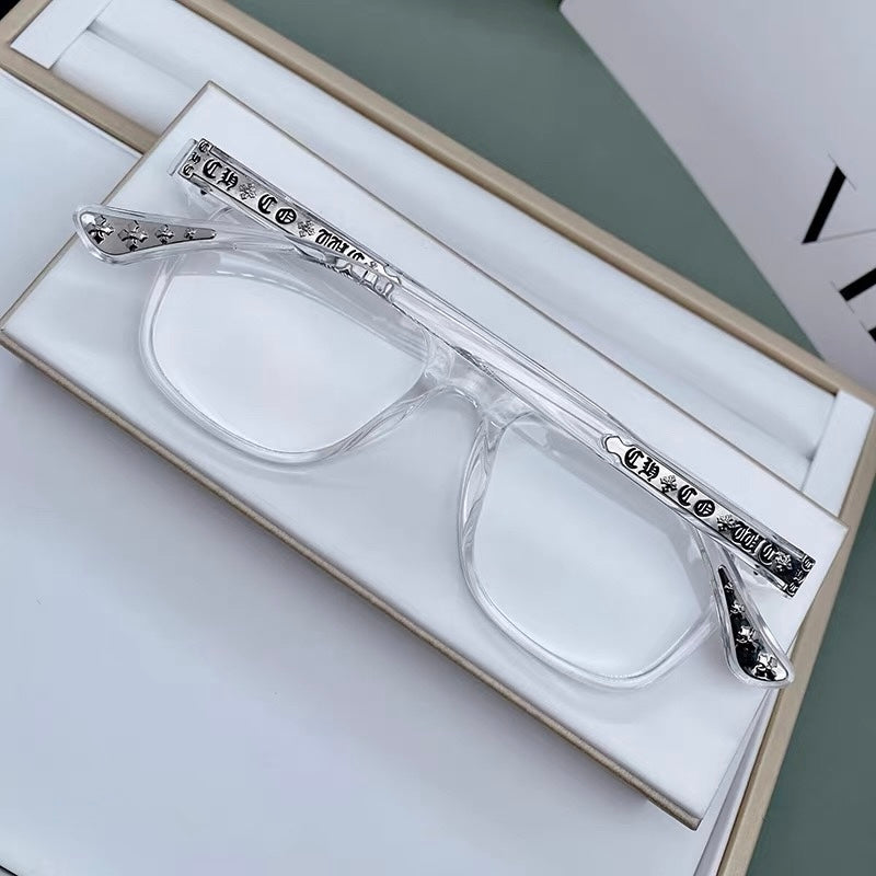 Chrome Frame Transparent Eyeglasses