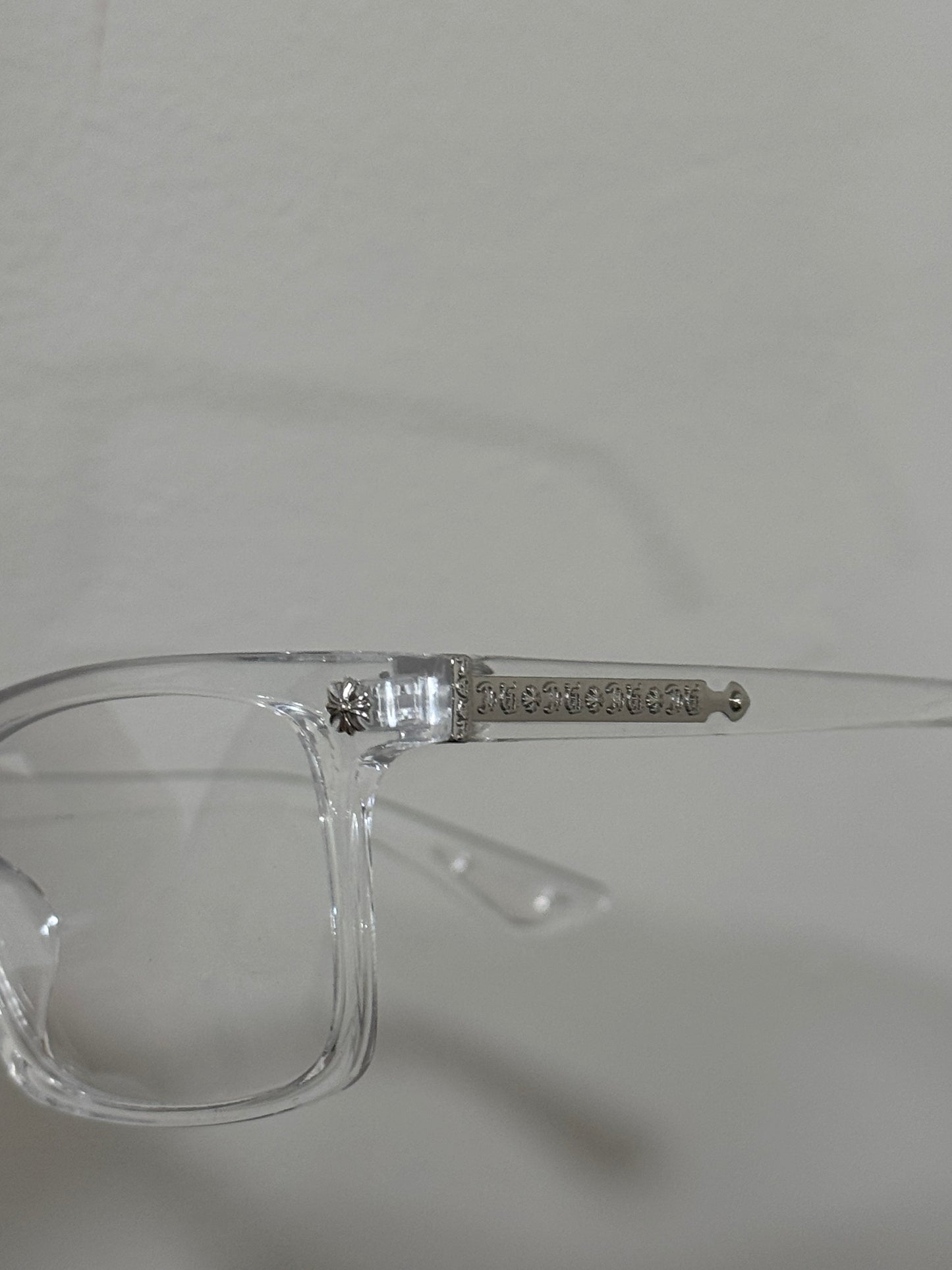 Chrome Frame Transparent Eyeglasses