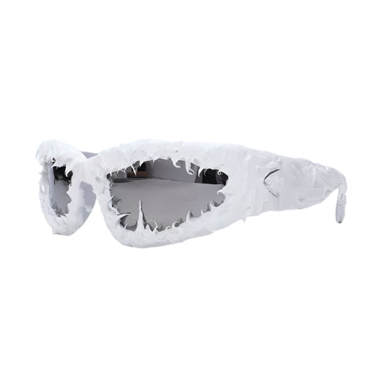 Frozen Wraparound White Sunglasses