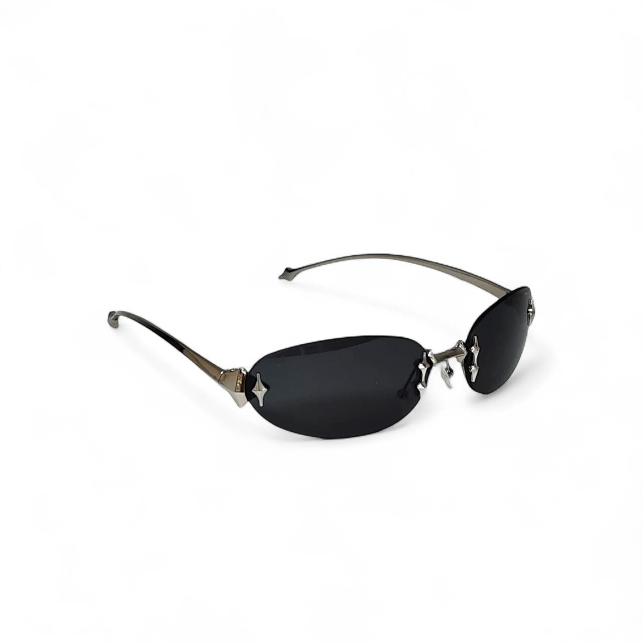 Oval Star Black/Silver Sunglasses