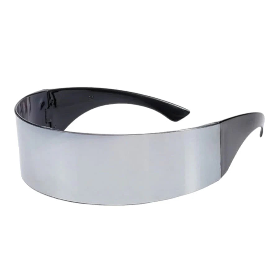 Cyberpunk Wraparound Silver Sunglasses